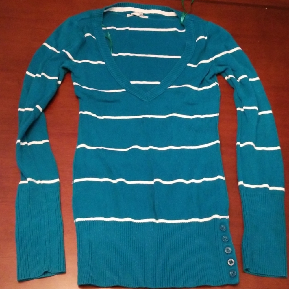 Striped V Neck Sweater